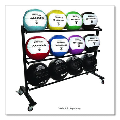 RPX Medicine Ball Rack, Metal, 220 lb Capacity, 18.5 x 62 x 45, Black