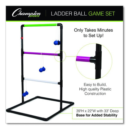 Ladder Ball Game Set, (2) 22" x 37.5" Ladders/(6) Bolas/Carry Bag