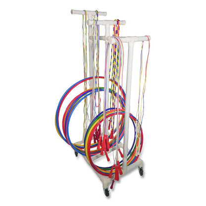 Jump Rope and Hoop Cart, Plastic, 19 x 28 x 69, White