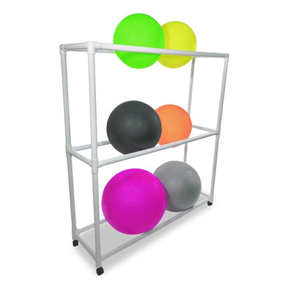 9 Ball ABS Storage Cart, Plastic, 132 lb Capacity, 19 x 62 x 67, White