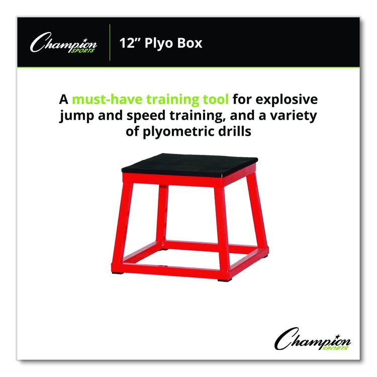 Plyo Box, 15" x 15", Plywood/Rubber/Steel, Red/Black
