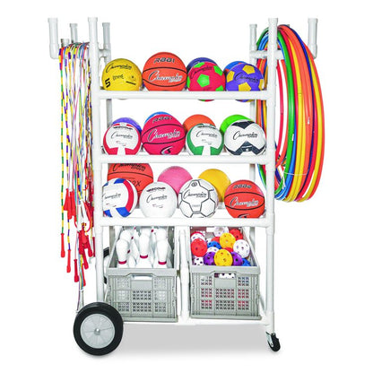 High Impact All-Terrain Heavy-Duty Cart, Plastic, 176 lb Capacity, 19 x 53 x 58, White
