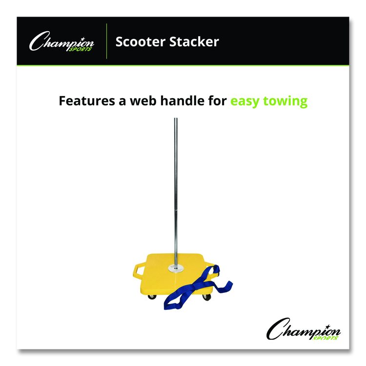 Scooter Stacker, Plastic, 176 lb Capacity, 21 x 16 x 39, Silver/Yellow