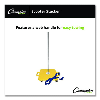 Scooter Stacker, Plastic, 176 lb Capacity, 21 x 16 x 39, Silver/Yellow