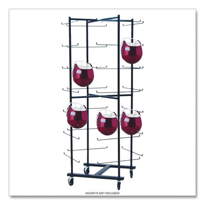 56 Football Helmet Rolling Rack, 26" x 28" x 81", Black