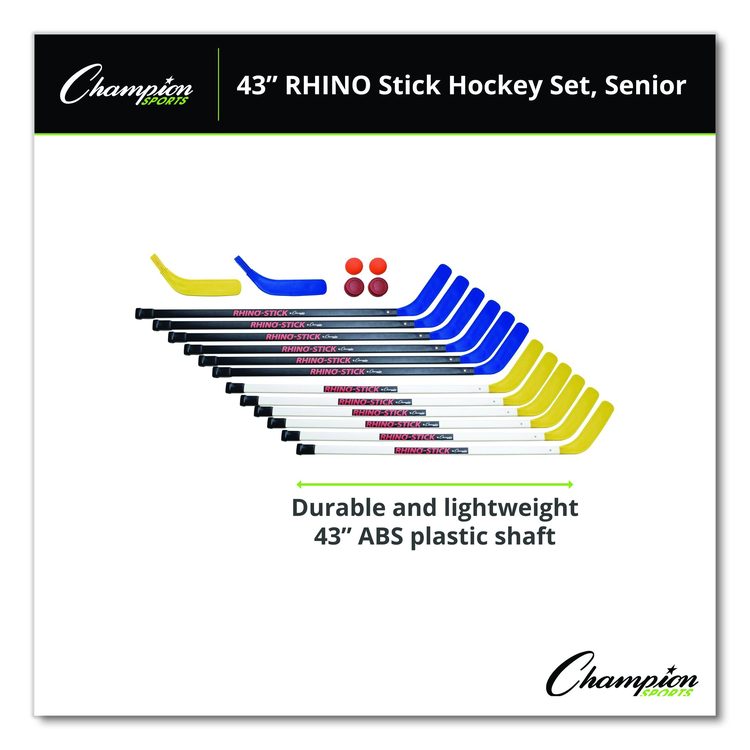 43" Rhino Stick Hockey Set, 12 Sticks/2 Pucks/2 Balls/2 Extra Blades