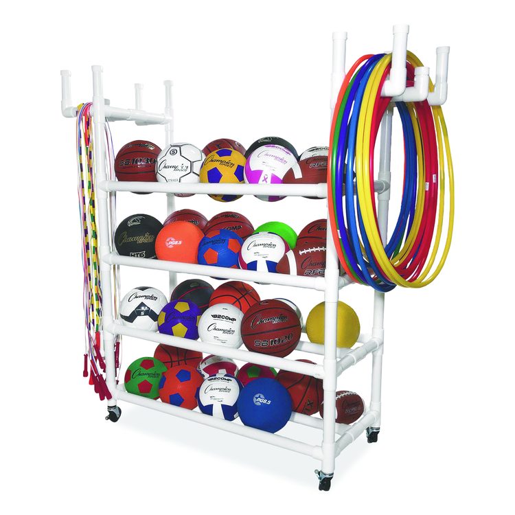 Equipment Cart, Plastic, 176 lb Capacity, 19 x 61 x 62, White
