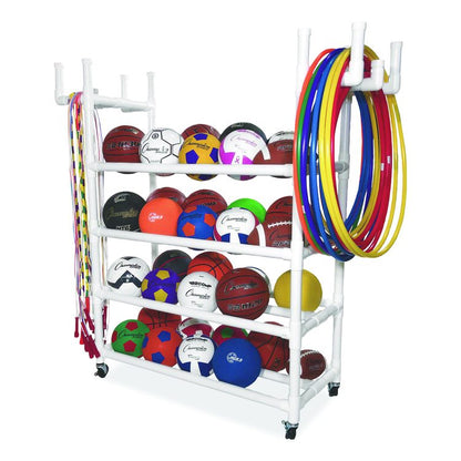 Equipment Cart, Plastic, 176 lb Capacity, 19 x 61 x 62, White
