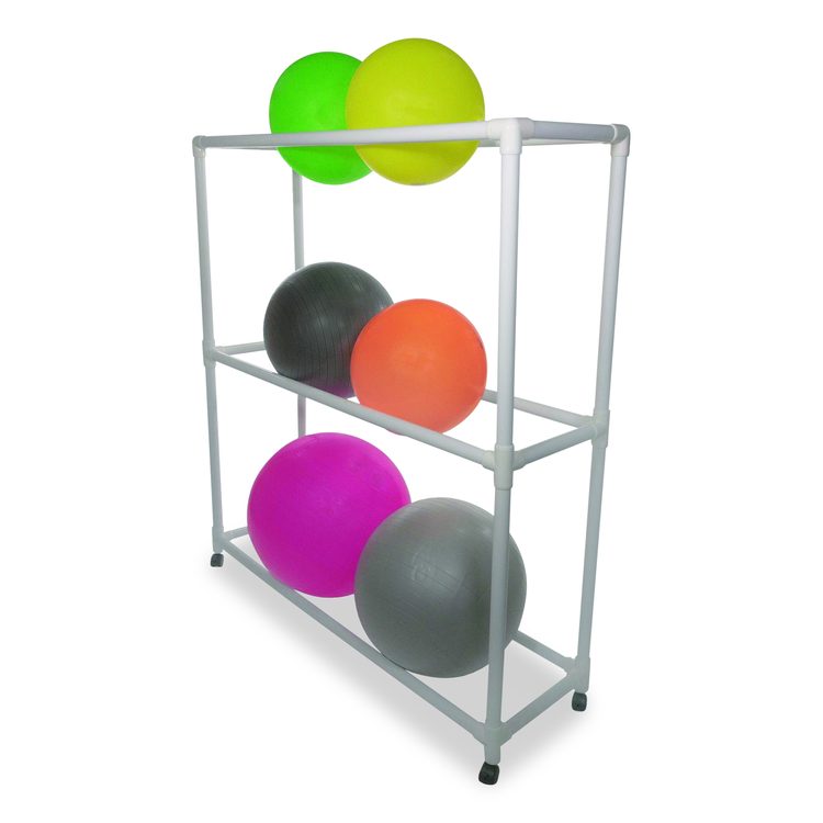 9 Ball ABS Storage Cart, Plastic, 132 lb Capacity, 19 x 62 x 67, White