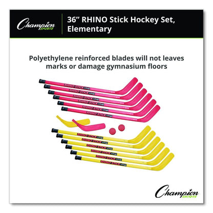 Indoor ABS Kids Hockey Set, 2 Pucks, 12 Sticks