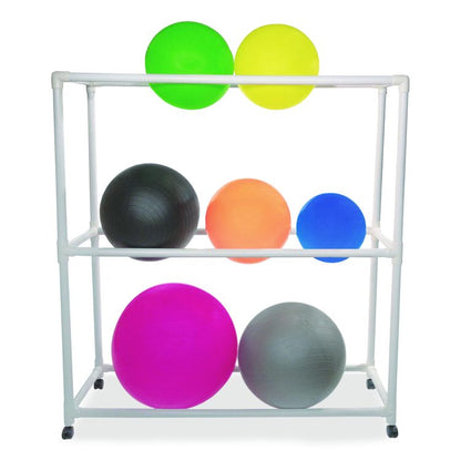 9 Ball ABS Storage Cart, Plastic, 132 lb Capacity, 19 x 62 x 67, White