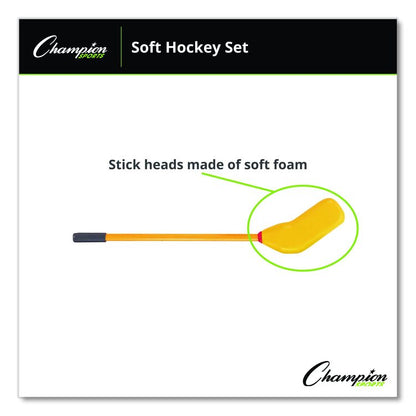 Rhino Soft Hockey Set, 30" Long, (10) Sticks/7" Ball/4" Puck