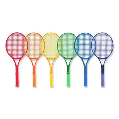 Plastic Tennis Racket Set, Six 21" Rackets, Assorted Colors