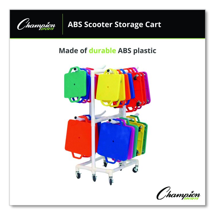 ABS Scooter Storage Cart, Plastic, 176 lb Capacity, 21 x 27 x 54, White