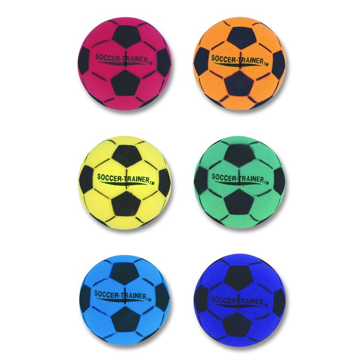 Ultra Foam Soccer Ball Set, 8" Diameter, Assorted Colors, 6/Set