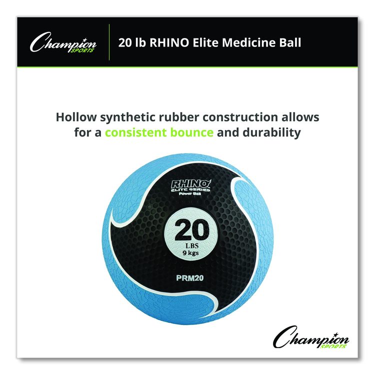 Rhino Elite Medicine Ball, 20 lb, Blue