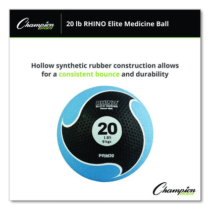 Rhino Elite Medicine Ball, 20 lb, Blue