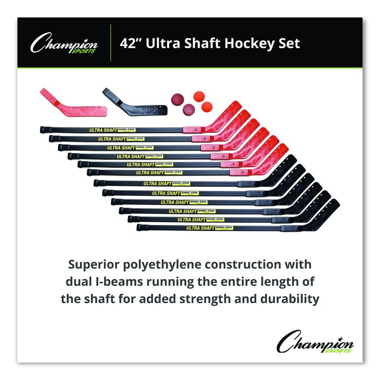 Ultra Shaft Hockey Set, Twelve 42" Hockey Sticks/Two Pucks/Two Balls/Two Extra Blades