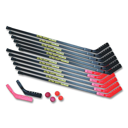 Ultra Shaft Hockey Set, Twelve 52" Hocket Sticks/Two Balls/Two Pucks/Two Extra Blades
