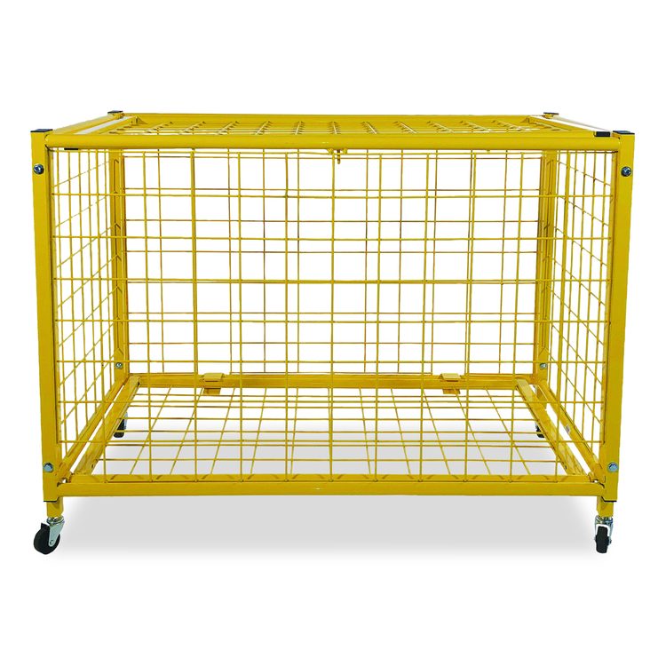 Full Size Lockable Ball Locker, Metal, 132 lb Capacity, 24 x 42 x 29.75, Yellow