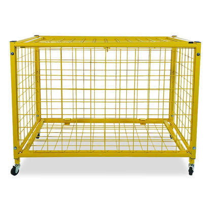 Full Size Lockable Ball Locker, Metal, 132 lb Capacity, 24 x 42 x 29.75, Yellow