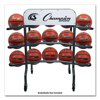 3-Tier Pro Basketball Rack, Metal, 220 lb Capacity, 8 x 60 x 48, Silver
