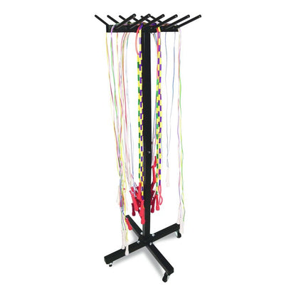Portable Jump Rope Metal Rack, 23" x 23" x 65", Black