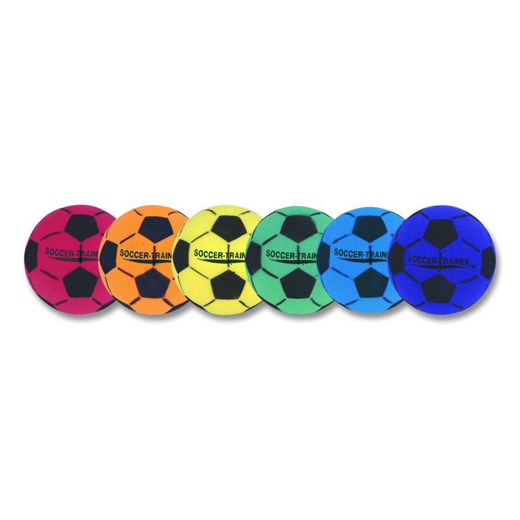 Ultra Foam Soccer Ball Set, 8" Diameter, Assorted Colors, 6/Set
