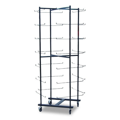 56 Football Helmet Rolling Rack, 26" x 28" x 81", Black