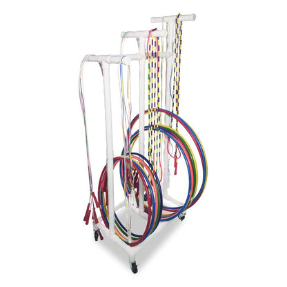 Jump Rope and Hoop Cart, Plastic, 19 x 28 x 69, White