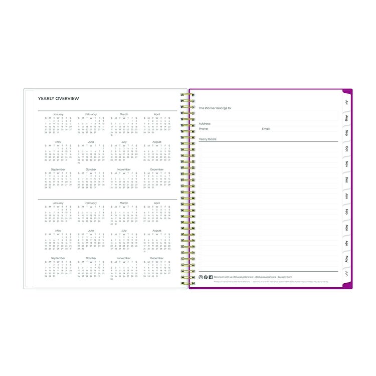 Mahalo Academic Year Create-Your-Own Cover Weekly/Monthly Planner, Floral Artwork, 11 x 8.5, 12-Month (July-June): 2025-2026