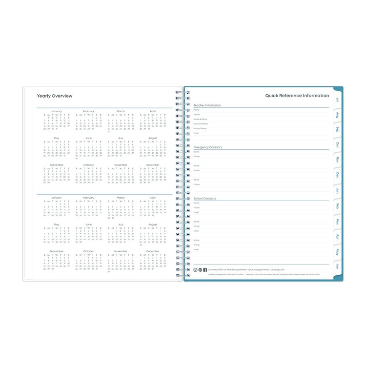 Teacher Dots CYO Cover Weekly/Monthly Lesson Planner, 9 Classes, Multicolor Cover, 11 x 8.5, 12-Month (July-June), 2025-2026