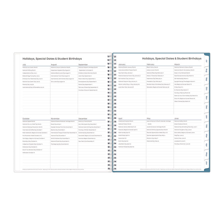 Teacher Dots CYO Cover Weekly/Monthly Lesson Planner, 9 Classes, Multicolor Cover, 11 x 8.5, 12-Month (July-June), 2025-2026
