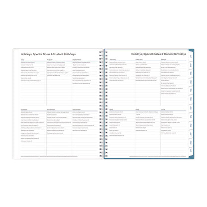 Teacher Dots CYO Cover Weekly/Monthly Lesson Planner, 9 Classes, Multicolor Cover, 11 x 8.5, 12-Month (July-June), 2025-2026