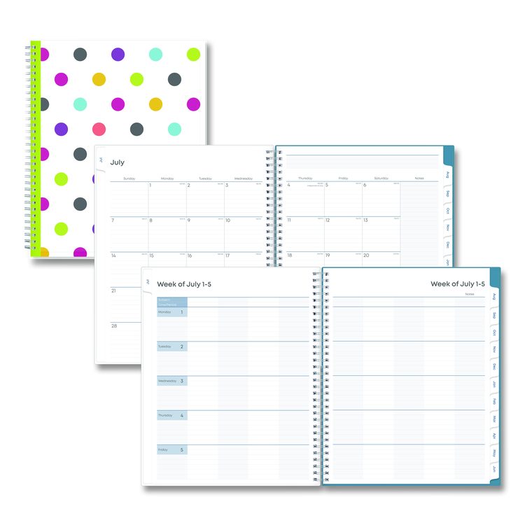 Teacher Dots CYO Cover Weekly/Monthly Lesson Planner, 9 Classes, Multicolor Cover, 11 x 8.5, 12-Month (July-June), 2025-2026