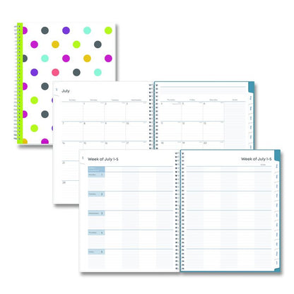 Teacher Dots CYO Cover Weekly/Monthly Lesson Planner, 9 Classes, Multicolor Cover, 11 x 8.5, 12-Month (July-June), 2025-2026