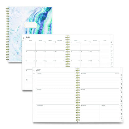 Gemma Academic Year Weekly/Monthly Planner, Geode Artwork, 11 x 8.5, Blue/Purple Cover, 12-Month (July to June): 2025 to 2026