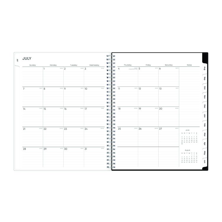 Analeis Create-Your-Own Cover Weekly/Monthly Planner, Floral, 11 x 8.5, White/Black/Coral, 12-Month (July to June): 2025-2026