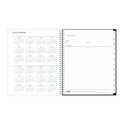 Analeis Create-Your-Own Cover Weekly/Monthly Planner, Floral, 11 x 8.5, White/Black/Coral, 12-Month (July to June): 2025-2026