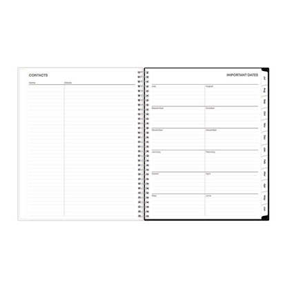 Analeis Create-Your-Own Cover Weekly/Monthly Planner, Floral, 11 x 8.5, White/Black/Coral, 12-Month (July to June): 2025-2026