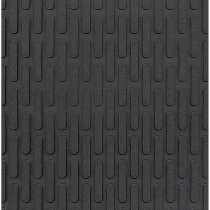 Crown-Tred Indoor/Outdoor Scraper Mat, Black Loop-Twist Ribbed Rubber Surface, 43.75" x 66.75"