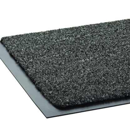 Rely-On Olefin Indoor Wiper Mat, Rectangular, Charcoal Gray Cut Pile Surface, 36" x 10 ft