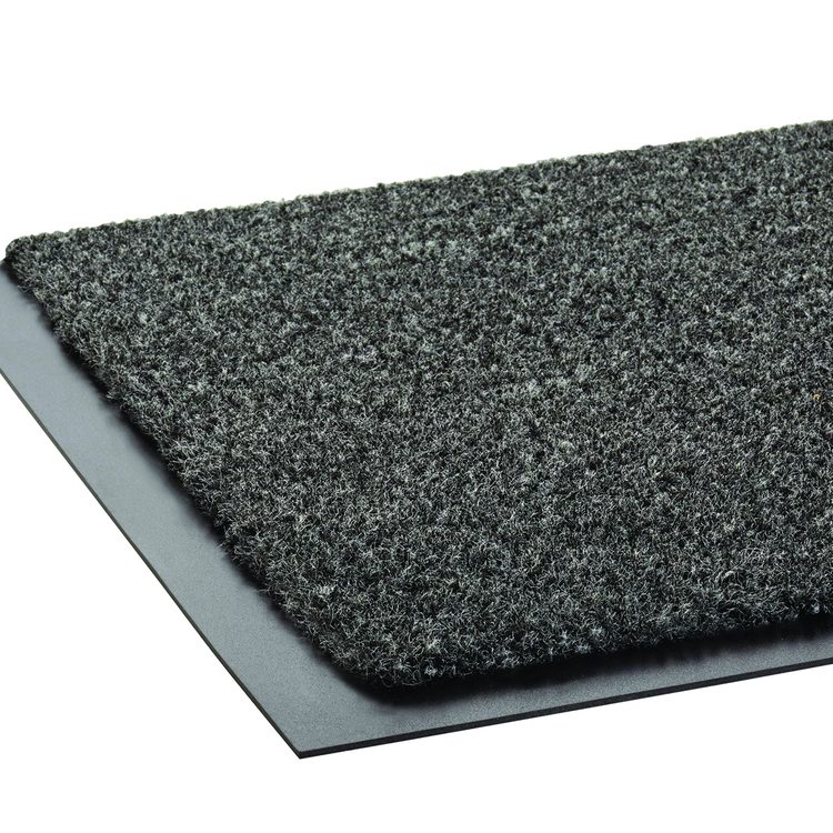 Rely-On Olefin Indoor Wiper Mat, Rectangular, Charcoal Gray Cut Pile Surface, 48" x 72"