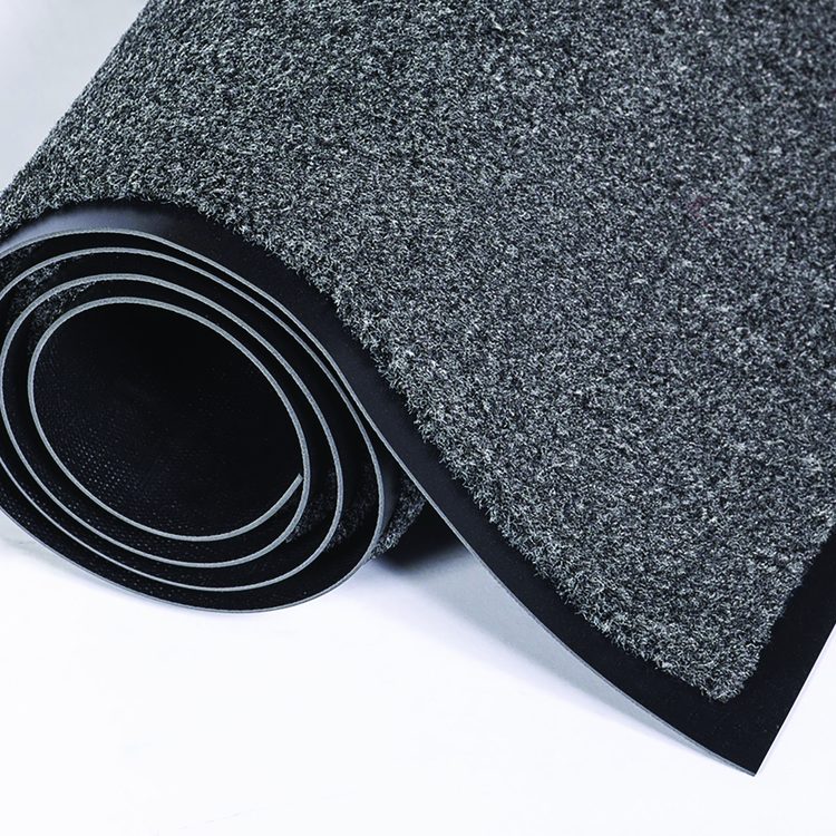 Rely-On Olefin Indoor Wiper Mat, Rectangular, Charcoal Gray Cut Pile Surface, 48" x 72"