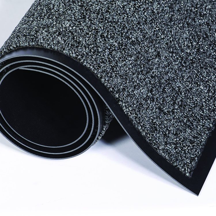 Cross-Over Wiper/Scraper Mat, Rectangular, Gray Carpeted Surface, 36" x 60"