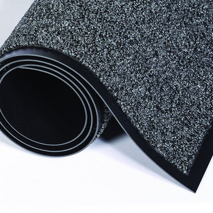 Cross-Over Wiper/Scraper Mat, Rectangular, Gray Carpeted Surface, 36" x 60"
