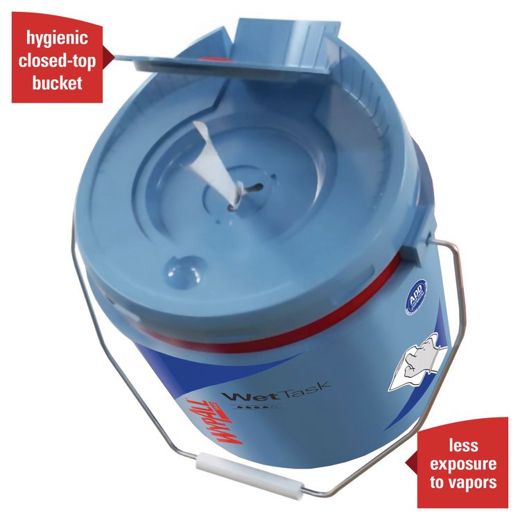 WetTask Customizable Wet Wiping System, 3.5 gal, Blue, 2/Carton