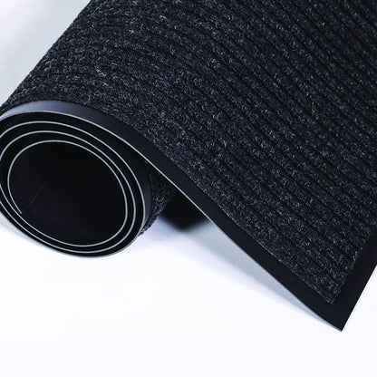 Needle-Rib Wiper/Scraper Mat, Rectangular, Charcoal Gray Ribbed Surface, 36" x 48"