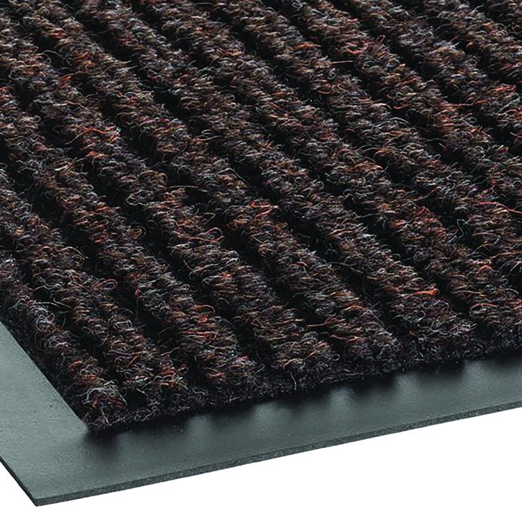 Needle-Rib Wiper/Scraper Mat, Rectangular, Brown Ribbed Surface, 36" x 60"
