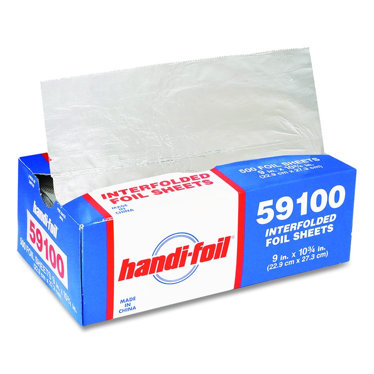 Interfolded Foil Sheets, 55 Gauge, 9 x 10.75, 500/Box, 6 Boxes/Carton
